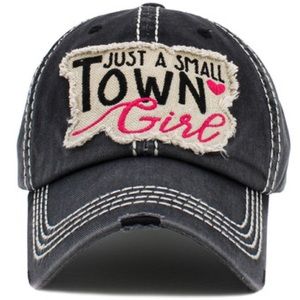 JUST A SMALL TOWN GIRL WASHED VINTAGE BALLCAP